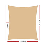 darrahopens Home & Garden > Shading Instahut 3x4m Shade Sail Sun Shadecloth Canopy 280gsm Sand