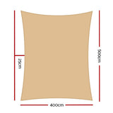 darrahopens Home & Garden > Shading Instahut 4 x 5m Waterproof Rectangle Shade Sail Cloth - Sand Beige
