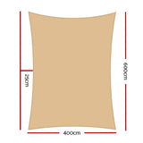 darrahopens Home & Garden > Shading Instahut 4 x 6m Waterproof Rectangle Shade Sail Cloth - Sand Beige