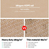 darrahopens Home & Garden > Shading Instahut 4x5m Shade Sail Sun Shadecloth Canopy 280gsm Sand