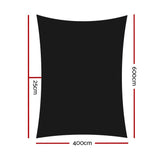 darrahopens Home & Garden > Shading Instahut 4x6m Shade Sail Sun Shadecloth 280gsm Black