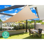 darrahopens Home & Garden > Shading Instahut 5 x 5 x 5m Waterproof Triangle Shade Sail Cloth - Sand Beige