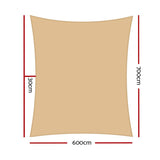 darrahopens Home & Garden > Shading Instahut 6x7m280gsm Shade Sail Sun Shadecloth Canopy Square
