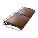 darrahopens Home & Garden > Shading Instahut DIY Window Door Awning Shade 1 x 2m - Brown