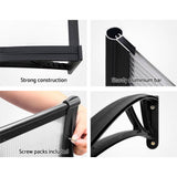 darrahopens Home & Garden > Shading Instahut DIY Window Door Awning Shade 1 x 2m - Transparent
