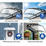 darrahopens Home & Garden > Shading Instahut DIY Window Door Awning Shade 1 x 2m - Transparent