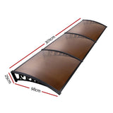 darrahopens Home & Garden > Shading Instahut DIY Window Door Awning Shade 1 x 3m - Brown