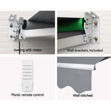 Darrahopens Home & Garden > Shading Instahut Folding Arm Awning Motorised Outdoor Pearl Retractable 4X2.5M