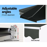 Darrahopens Home & Garden > Shading Instahut Folding Arm Awning Outdoor Awning Canopy Retractable 5Mx3M Grey