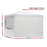 Darrahopens Home & Garden > Shading Instahut Gazebo 3x3 Outdoor Marquee Gazebos Wedding Party Camping Tent 4 Wall Panels