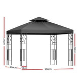 Darrahopens Home & Garden > Shading Instahut Gazebo 3x3m Party Marquee Outdoor Wedding Event Tent Iron Art Canopy