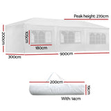 Darrahopens Home & Garden > Shading Instahut Gazebo 3x9 Outdoor Marquee Gazebos Wedding Party Camping Tent 8 Wall Panels