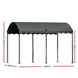 Darrahopens Home & Garden > Shading Instahut Gazebo 4x3m Party Marquee Outdoor Wedding Event Tent Iron Art Tent Grey