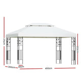 Darrahopens Home & Garden > Shading Instahut Gazebo 4x3m Party Marquee Outdoor Wedding Event Tent Iron Art White
