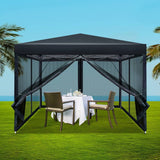 Darrahopens Home & Garden > Shading Instahut Gazebo Pop Up Marquee 3x3 Wedding Side Mesh Wall Outdoor Gazebos Black