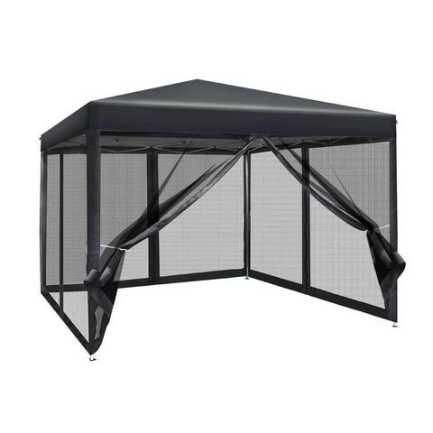Darrahopens Home & Garden > Shading Instahut Gazebo Pop Up Marquee 3x3 Wedding Side Mesh Wall Outdoor Gazebos Black