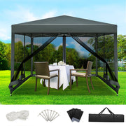 Darrahopens Home & Garden > Shading Instahut Gazebo Pop Up Marquee 3x3 Wedding Side Mesh Wall Outdoor Gazebos Grey