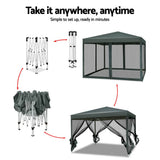 Darrahopens Home & Garden > Shading Instahut Gazebo Pop Up Marquee 3x3 Wedding Side Mesh Wall Outdoor Gazebos Grey
