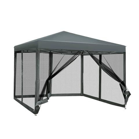 Darrahopens Home & Garden > Shading Instahut Gazebo Pop Up Marquee 3x3 Wedding Side Mesh Wall Outdoor Gazebos Grey