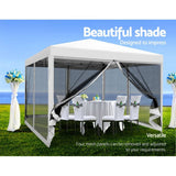 Darrahopens Home & Garden > Shading Instahut Gazebo Pop Up Marquee 3x3 Wedding Side Mesh Wall Outdoor Gazebos White