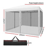 Darrahopens Home & Garden > Shading Instahut Gazebo Pop Up Marquee 3x3 Wedding Side Mesh Wall Outdoor Gazebos White