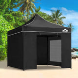 darrahopens Home & Garden > Shading Instahut Gazebo Pop Up Marquee 3x3m Folding Wedding Tent Gazebos Shade Black