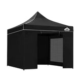 darrahopens Home & Garden > Shading Instahut Gazebo Pop Up Marquee 3x3m Folding Wedding Tent Gazebos Shade Black