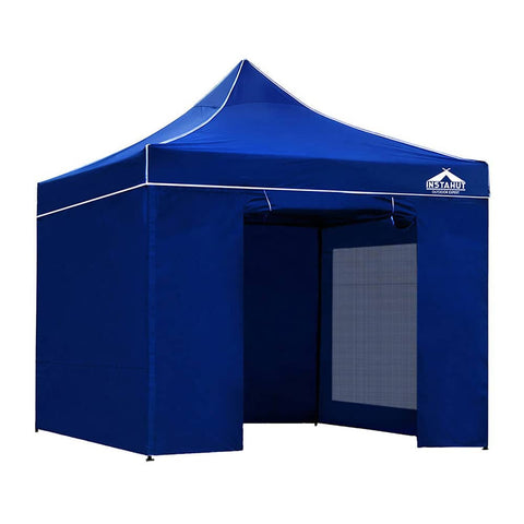 darrahopens Home & Garden > Shading Instahut Gazebo Pop Up Marquee 3x3m Folding Wedding Tent Gazebos Shade Blue