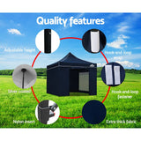 darrahopens Home & Garden > Shading Instahut Gazebo Pop Up Marquee 3x3m Folding Wedding Tent Gazebos Shade Navy