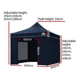 darrahopens Home & Garden > Shading Instahut Gazebo Pop Up Marquee 3x3m Folding Wedding Tent Gazebos Shade Navy