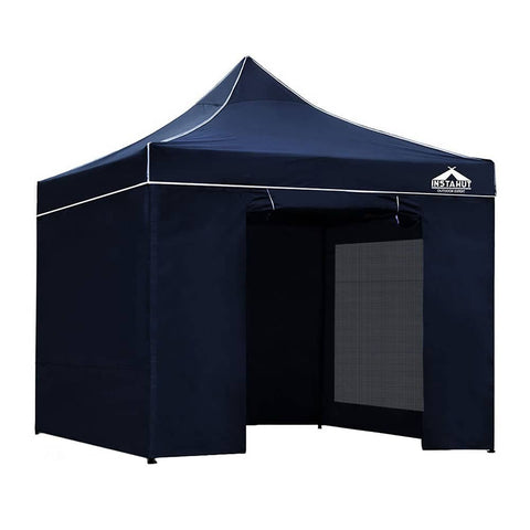 darrahopens Home & Garden > Shading Instahut Gazebo Pop Up Marquee 3x3m Folding Wedding Tent Gazebos Shade Navy