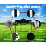 darrahopens Home & Garden > Shading Instahut Gazebo Pop Up Marquee 3x3m Outdoor Tent Folding Wedding Gazebos Black