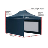 Darrahopens Home & Garden > Shading Instahut Gazebo Pop Up Marquee 3x4.5 Folding Wedding Tent Gazebos Shade Navy