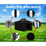 darrahopens Home & Garden > Shading Instahut Gazebo Pop Up Marquee 3x4.5m Folding Wedding Tent Gazebos Shade Black