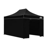 darrahopens Home & Garden > Shading Instahut Gazebo Pop Up Marquee 3x4.5m Folding Wedding Tent Gazebos Shade Black