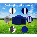 darrahopens Home & Garden > Shading Instahut Gazebo Pop Up Marquee 3x4.5m Folding Wedding Tent Gazebos Shade Blue