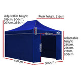 darrahopens Home & Garden > Shading Instahut Gazebo Pop Up Marquee 3x4.5m Folding Wedding Tent Gazebos Shade Blue