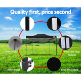 darrahopens Home & Garden > Shading Instahut Gazebo Pop Up Marquee 3x4.5m Outdoor Tent Folding Wedding Gazebos Black