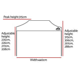darrahopens Home & Garden > Shading Instahut Gazebo Pop Up Marquee 3x4.5m Outdoor Tent Folding Wedding Gazebos Navy