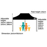 Darrahopens Home & Garden > Shading Instahut Gazebo Pop Up Marquee 3x6 Outdoor Wedding Gazebos Base Pod Kit Black