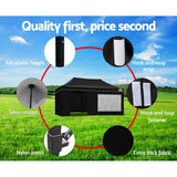 darrahopens Home & Garden > Shading Instahut Gazebo Pop Up Marquee 3x6m Folding Wedding Tent Gazebos Shade Black