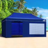 darrahopens Home & Garden > Shading Instahut Gazebo Pop Up Marquee 3x6m Folding Wedding Tent Gazebos Shade Blue