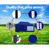 darrahopens Home & Garden > Shading Instahut Gazebo Pop Up Marquee 3x6m Folding Wedding Tent Gazebos Shade Blue