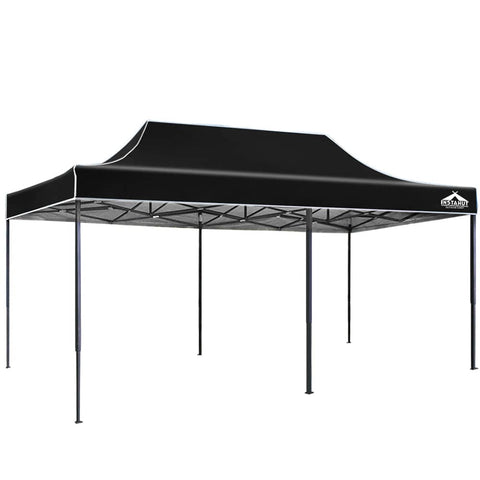 darrahopens Home & Garden > Shading Instahut Gazebo Pop Up Marquee 3x6m Outdoor Tent Folding Wedding Gazebos Black