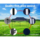 darrahopens Home & Garden > Shading Instahut Gazebo Pop Up Marquee 3x6m Outdoor Tent Folding Wedding Gazebos Navy
