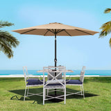 Darrahopens Home & Garden > Shading Instahut Outdoor Umbrella 2.7m Base Beach Pole Garden Tilt Sun Patio UV Beige