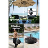 Darrahopens Home & Garden > Shading Instahut Outdoor Umbrella 2.7m Base Beach Pole Garden Tilt Sun Patio UV Beige