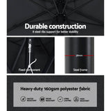 Darrahopens Home & Garden > Shading Instahut Outdoor Umbrella 2.7m Base Beach Pole Garden Tilt Sun Patio UV Black