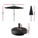 Darrahopens Home & Garden > Shading Instahut Outdoor Umbrella 2.7m Base Beach Pole Garden Tilt Sun Patio UV Black