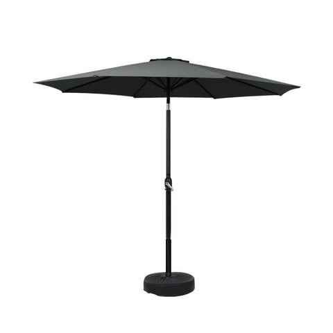 Darrahopens Home & Garden > Shading Instahut Outdoor Umbrella 2.7m Base Beach Pole Garden Tilt Sun Patio UV Black